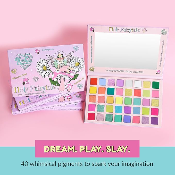KimChiChic Beauty Holy Fairytale Palette – 40 Color Eyeshadow Palette, Highly Pigmented, Blendable, Long Lasting, Cruelty Free Cottagecore 1.26oz