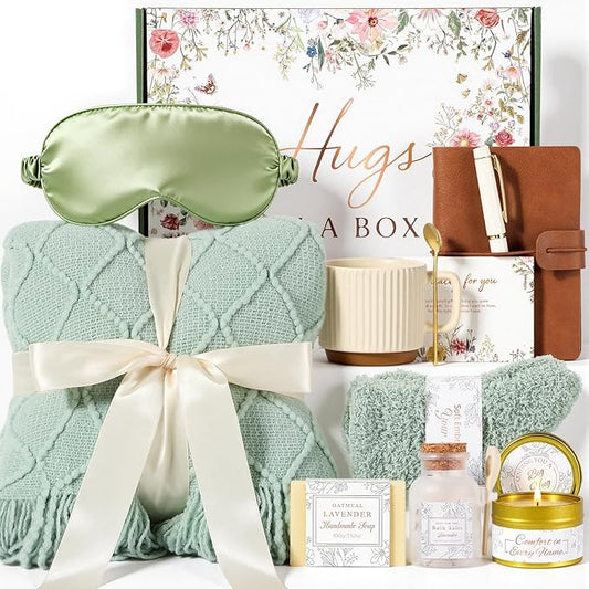 GIFTINBOX Gift Baskets for Women, Valentine's Day Birthday Gifts for Women, Get Well Soon Gift After Surgery, Spa Care Package, Self Care, Sympathy Gift Baskets Thinking of You for Mom, Sister, Wife