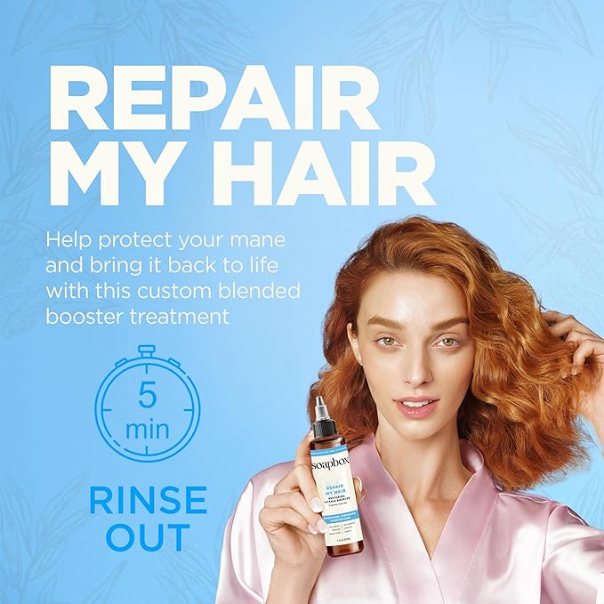 Soapbox Repairing Hair Treatment with Vitamin E, B5, Banana Extract, Flaxseed & Amino Acids - 5oz, Vegan, Paraben & Cruelty-Free Hair Booster
