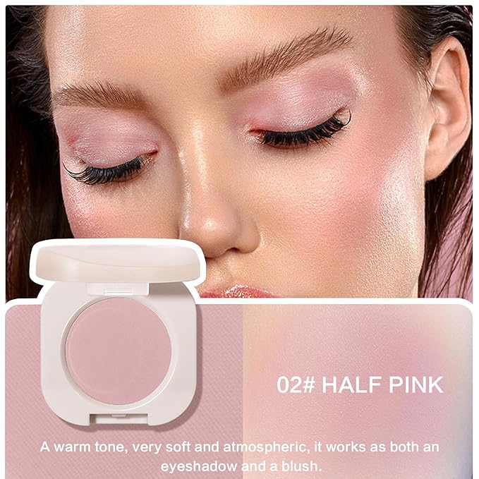 Pink Eyeshadow,Lightweight Nude Eyeshadow,Blendable Formula Eye Shadow for Older Women,Ultra-fine Smooth Powder,Daily Matte Eyes Makeup (02 Half Pink)