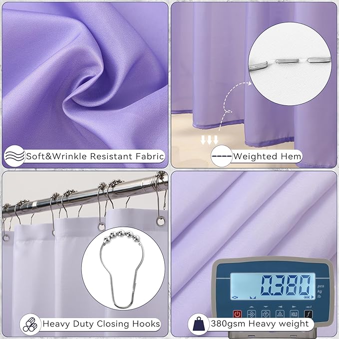 XLHOMO Purple Bathroom Accessories Set, 24PCS Bathroom Accessory Set with Shower Curtain, Bath Towels, Trash Can, Soap Dispenser, Purple Bathroom Accessories for Home