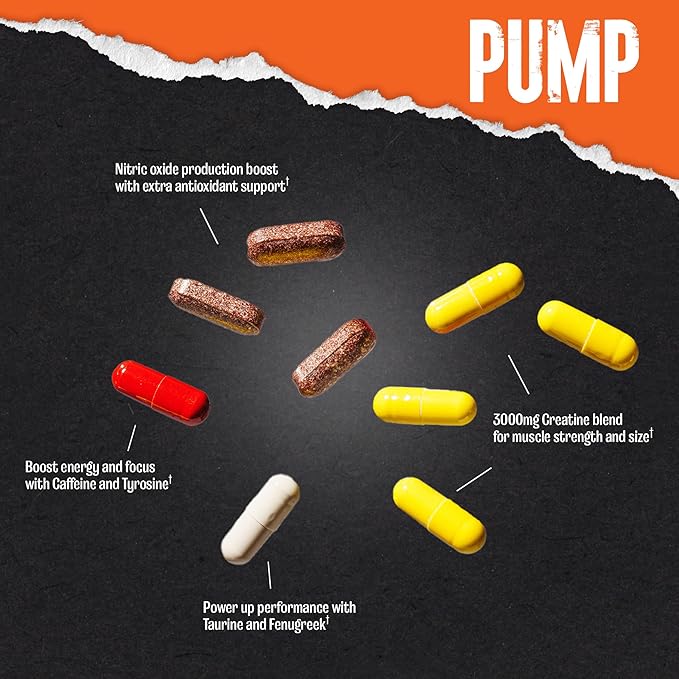 Animal Pump Pre-Workout Supplement – for Energy, Focus and Muscle Volumizing, with Nitric Oxide Boosters Including Stims and Nootropics, Creatine, and Ultimate Pump Enhancer, 30 Packs