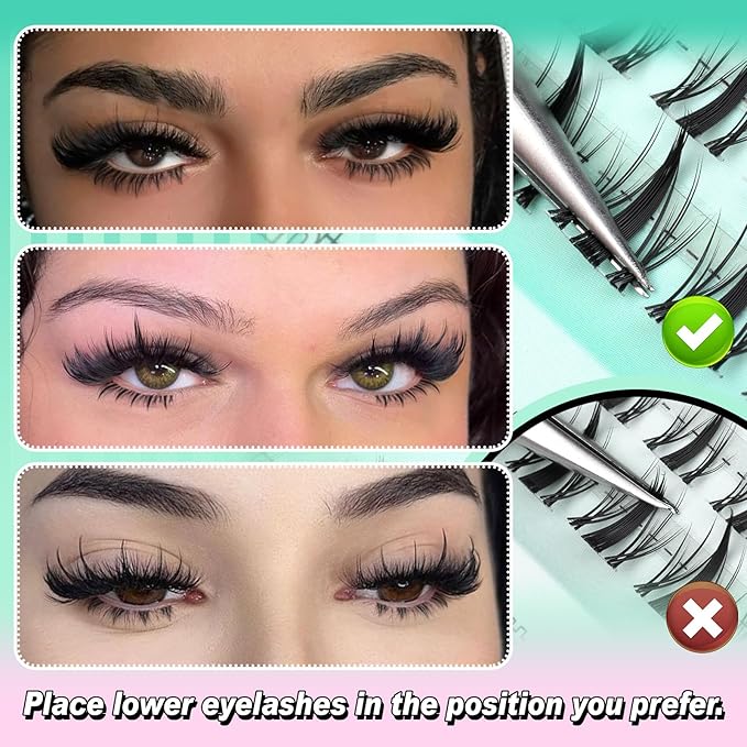 calphdiar Bottom Lash Clusters Fairy Lashes Clusters Manga Bottom Eyelash Clusters Natural Bottom Lash Extension 5-7mm Individual Lashes 2 Styles Anime Lower Eyelash Extensions Bottom Cluster Lashes