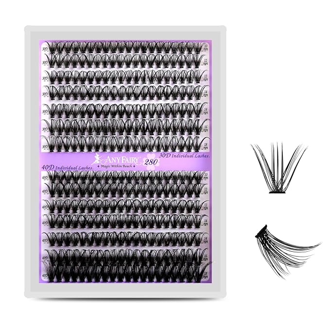 Lash Clusters Wispy Eyelash Clusters 280pcs 10-18mm Cluster Eyelash Extensions 30D 40D Individual Lashes for Self Application （Sylph 30D&40D, 0.07D）