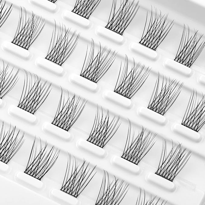 Lash Clusters, DIY Eyelash Extension, Reusable Individual Lashes, Natural Wispy Individual Eyelash Clusters for Home Eyelash Extensions (Natural-10mm)