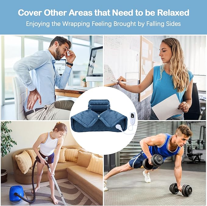 NIUONSIX Heating Pad for Neck and Shoulders, Birthday Valentines Day Gifts for Her Him Women Men Mom Dad, Weighted Electric Heat Pad for Back Daily Relaxation, 6 Heat Settings 4 Timers Auto Shut Off
