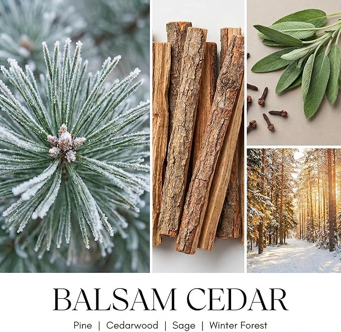 4EVER Scented Candles | 4-Wick 18oz Soy Wax Candle | Up to 50Hrs Clean Burn | Aromatherapy Candles for Home Scented | Gifts for Women & Mom, Balsam Cedar