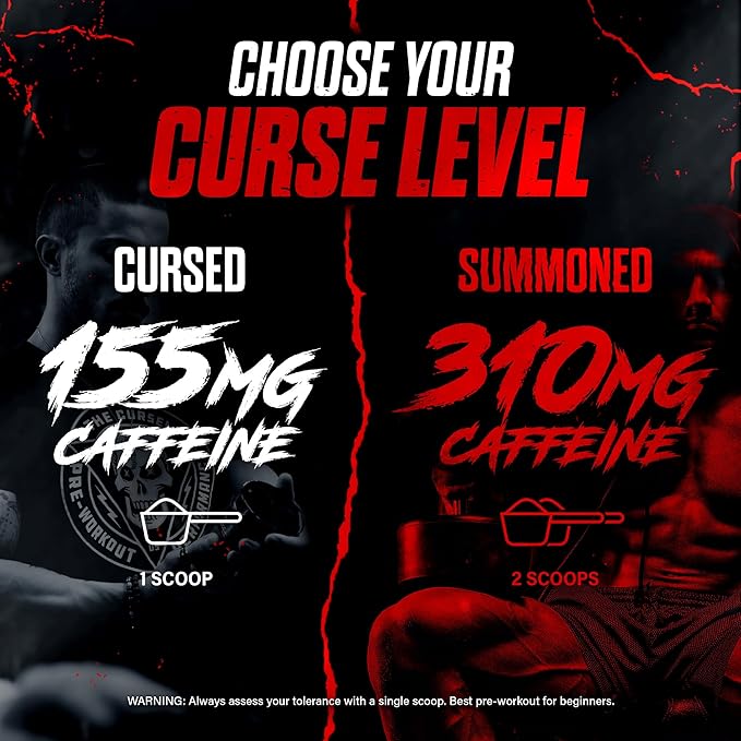 JNX SPORTS The Curse! Pre Workout Powder for Men & Women, Caffeine, Beta-Alanine, Creatine, L-Citrulline, 50 Servings, Sour Candy Flavor – Boost Energy, Strength & Focus