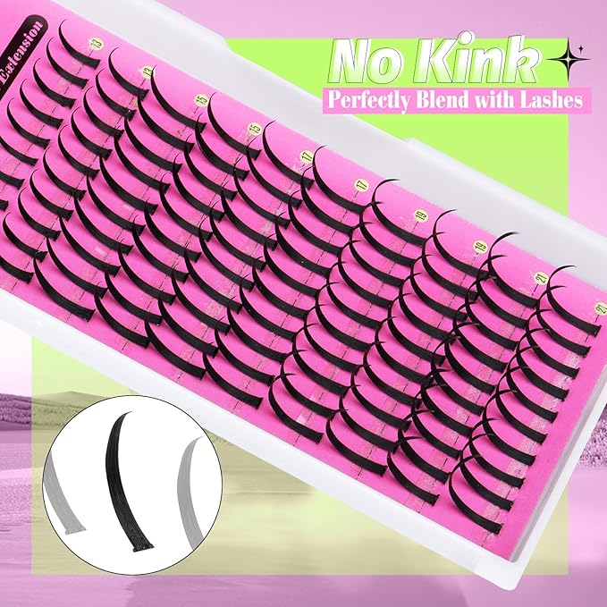 Yawamica Spiky Lash Extension Premade Individual Lashes D Curly Cluster Eyelash Extensions 13-21mm Mix Length Wispy Lash Clusters Volume Fairy Eyelash Extension Supplies