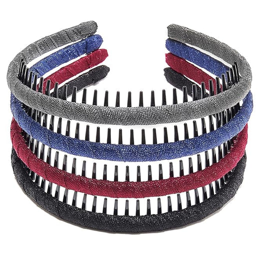 STHUAHE4PC Multicolor Protection Resin Teeth Comb Hair Hoop Hairband Headband Hair Accessories by Beauty hair (Multi-colored-No.9)