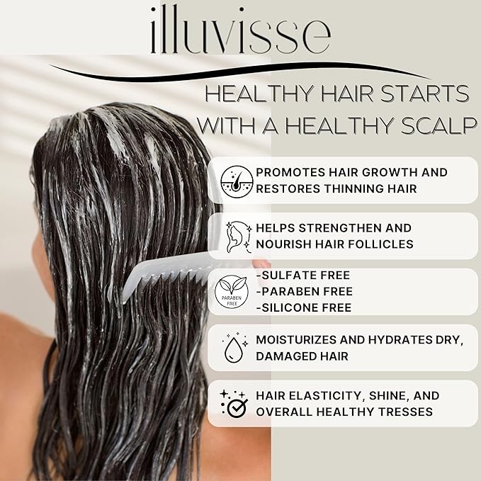 Illuvisse Batana Oil Shampoo and Conditioner Set - Natural Rosemary, Tea Tree Oil & Biotin for Hair Growth & Restoration - Thickening Formula with Organic Ingredients - For Women & Men - 500 mL