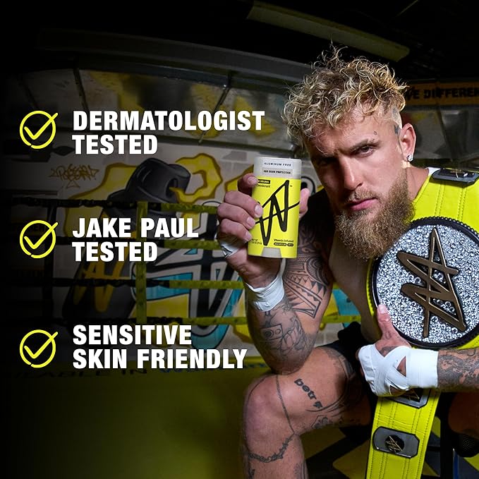 W By Jake Paul Men's Aluminum-Free Deodorant, Sensitive Skin Friendly, Dermatologist Tested, Vitamin-Infused Deodorant for Men, Original Scent, 2.6 oz
