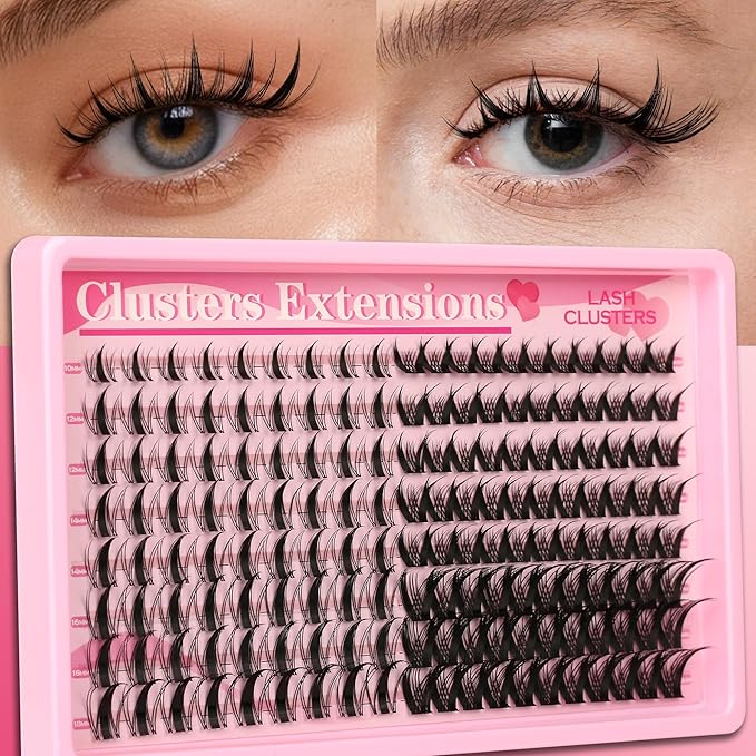 Gmagictobo Manga Lash Clusters Kit Spiky Lashes Clusters Fairy Lash Clusters Wet-Look Anime Lashes Pack 168 Pcs C/D Curl Individual Lashes Lash Bond and Seal Lash Tweezers