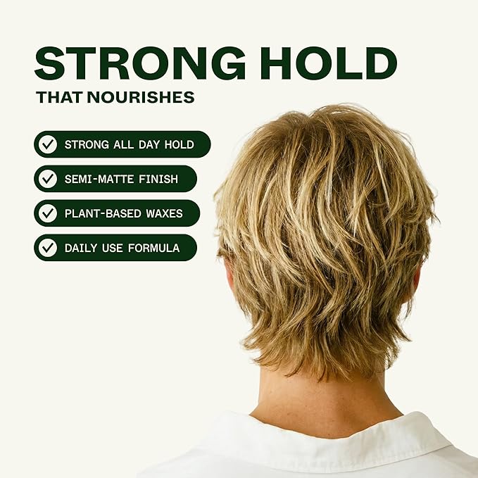 Scandinavian Biolabs Firm Hybrid Clay | Strong Hold, Semi-Matte Finish, Adds Texture & Volume, Water-Soluble, Plant-Based Formula, 90 mL/ 3 Oz