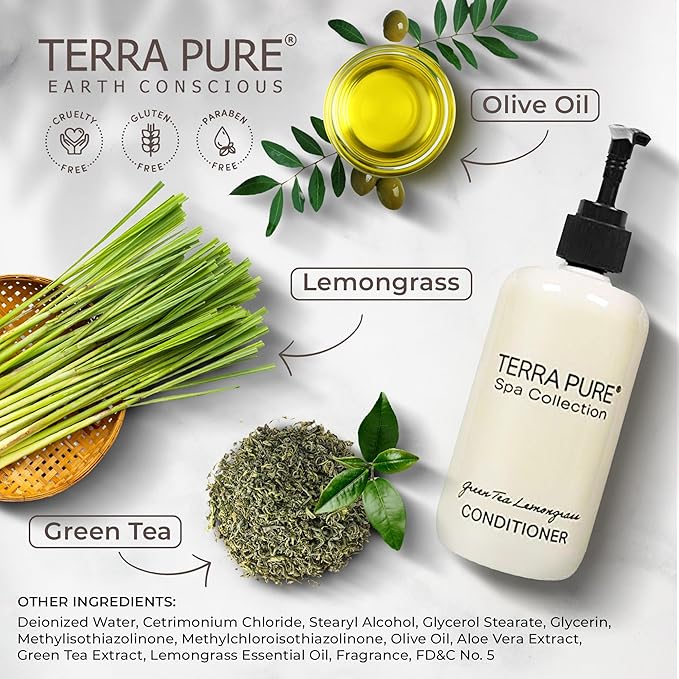 Terra Pure Conditioner | Spa Collection | Hotel Amenities in Pump Bottle | 10.14 oz. / 300 ml (Single Bottle)