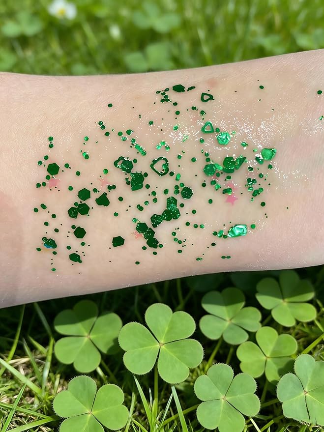 Body Glitter Face Glitter Gel: Singer Concerts Disco Festival Rave Accessories Face Glitter Makeup 150ml Chunky Sequins Mermaid Face Body Hair Glitter Gel (2 Green)