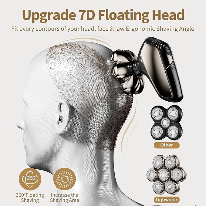 Head Shavers for Bald Men: 5-in-1 Electric Razor - IPX7 Waterproof Shaving Grooming Kit for Balder - Turbo Speed & Precision Blades