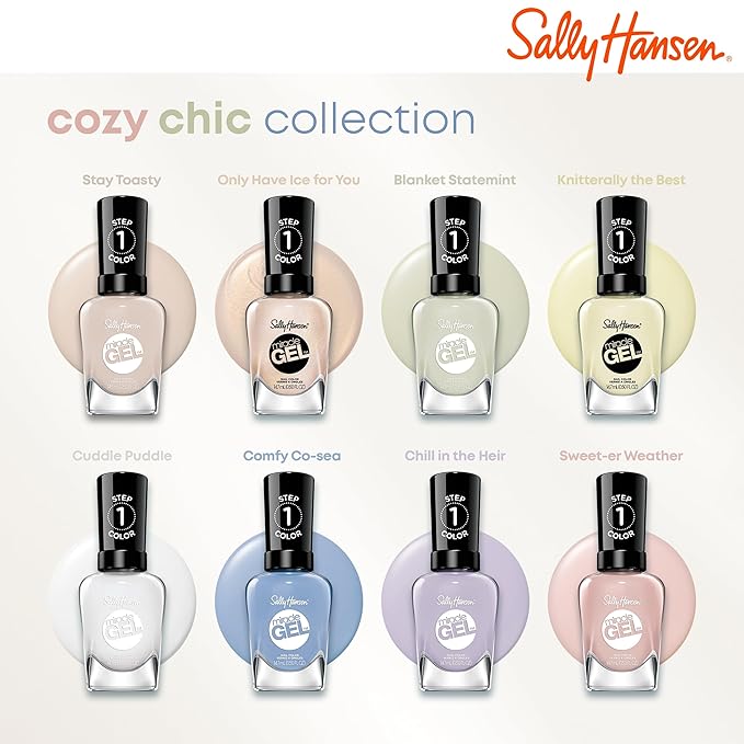 Sally Hansen Miracle Gel Salon Quality Nail Polish | Gel-Like Formula, Two-Step System, No UV Light Needed, Long Lasting | Opaque, Glossy | 608 Chill in the Heir | Light Purple Nail Color