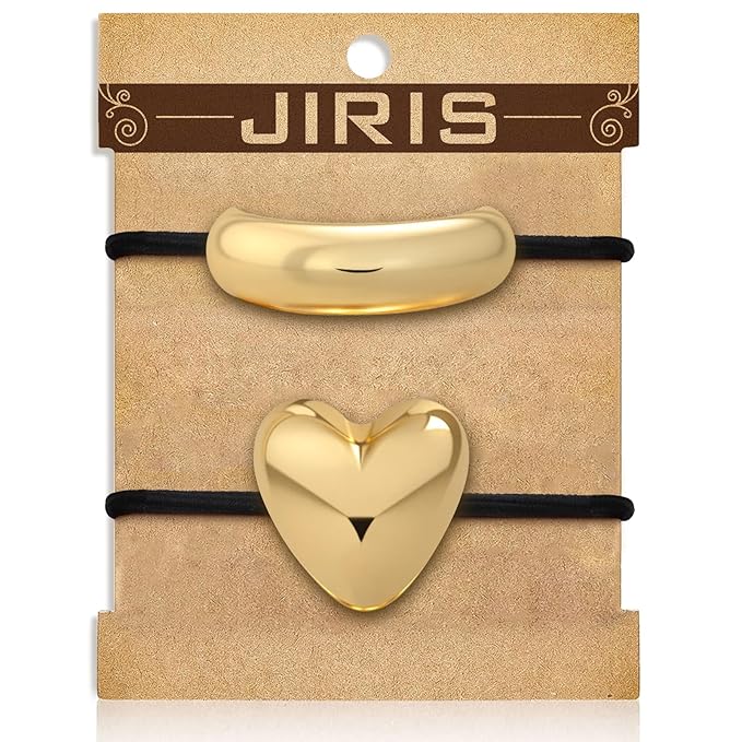 2PCS Metal Hair Tie For Women,Gold Cuffs,Metal Geometric Gold Hair Ties, Hair Accessories Stretchy and Non-Damage Ponytail Holders,Ponytail Cuff Hair Bands For Hair Styling (SET3)