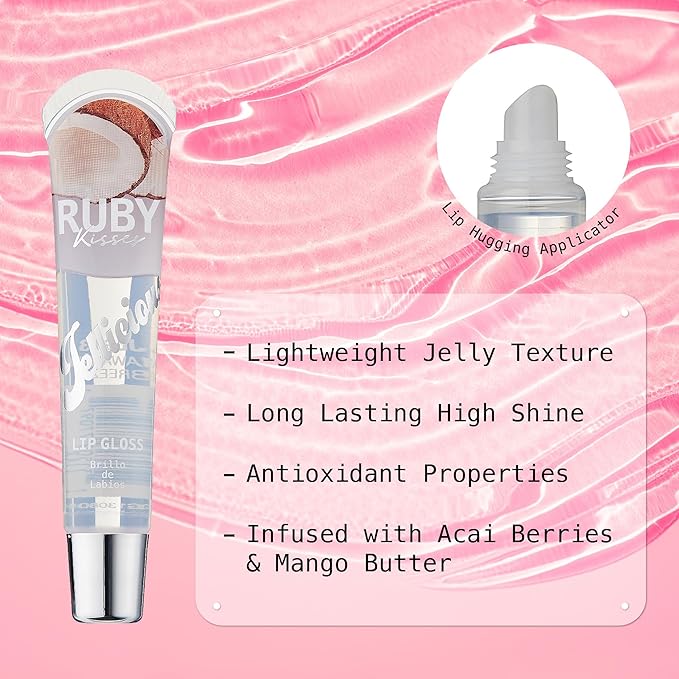 Ruby Kisses Jellicious Mouth Watering Lip Gloss Hawaiian Breeze Coconut JLG13 (3 PACKS)