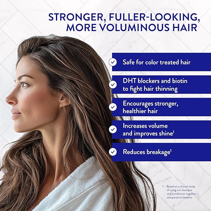 Routine Wellness Anti-Thinning Volumizing Shampoo and Conditioner Set for Thinning Hair & Hair Loss - Grow Your Confidence with Biotin & DHT Blockers - Fresh Cut Roses