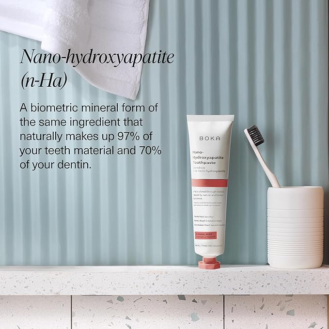 Boka Fluoride Free Toothpaste, Nano Hydroxyapatite Toothpaste, Appropriate for Sensitive Teeth - for Adult, Kids Oral Care - Cinnamon Mint Flavor, 4 Fl Oz 1Pk US Manufactured