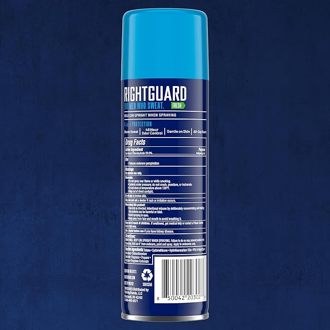 Right Guard Sport Fresh Scent Antiperspirant & Deodorant Spray - 4-in-1 Protection Spray Deodorant For Men, Blocks Sweat, 48-Hour Odor Protection, Quick-Drying, & Long-Lasting, 6oz