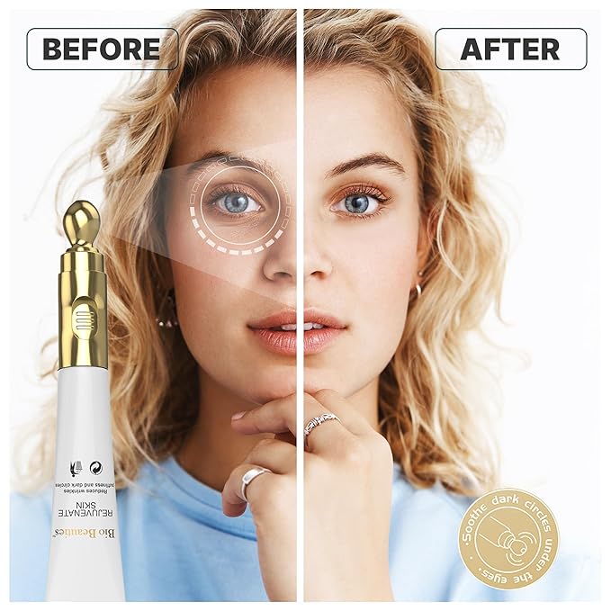 Bio Beauties Electric Massage Eye Cream Depuffing Hydration for Dark Circles & Tired Eyes, Soothing Anti-Aging Treatment for Fine Lines, Firming Eye Skincare