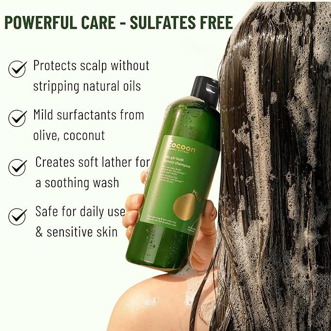 Cocoon Hair Repair Set (SAVE 25%): Pomelo Tonic (4.7 fl oz), Shampoo (10.4 fl oz), and Conditioner (10.4 fl oz)