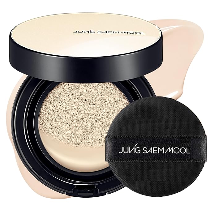 JUNG SAEM MOOL Essential Skin Nuder Cushion | Natural Finish, Buildable Coverage Cushion Foundation by Korean Makeup Artist (Refill Not Included, 0.49 Fl Oz, SPF 50), 13 Fair