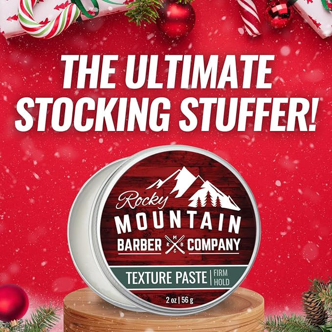 Rocky Mountain Barber Company Hair Paste for Men - Hair Styling Paste with Pliable Light-Firm Hold for All Hair Styles, Shine-Free Matte Finish - Easy to Wash Out, 2 oz