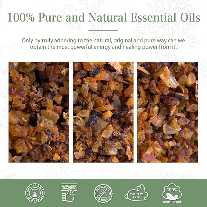 Myrrh 3.38fl.oz Essential Oil, PHATOIL Pure Aromatherapy Oils for Diffuser, Humidifier, Perfect for DIY Soap, Candle, Bath Bombs Making(100ml)