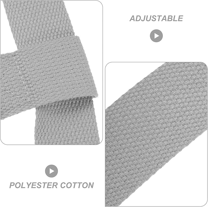 Adjustable Nylon Yoga Mat Strap for Carrying Thick Mats with Shoulder Sling Gray Gym Grip Strap for Pilates Travel and Fitness Transport