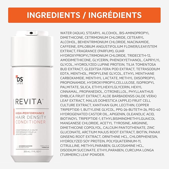 DS Labs Revita Shampoo & Conditioner Kit, 205 mL - Two-Step Scalp Care System for Fuller-Looking, Volumized Hair, Lightweight Hydration, Sulfate & Silicone Free, Color Safe, For Men & Women