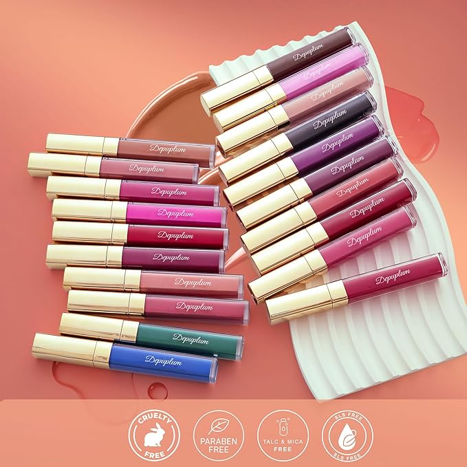 Depuplum Pink Lipstick Matte for Women Superstay Hot Pink Long Lasting Lipstick Smudgeproof Liquid Lipsticks Cruelty Free Lip Makeup (DM28 Fruit Pink)