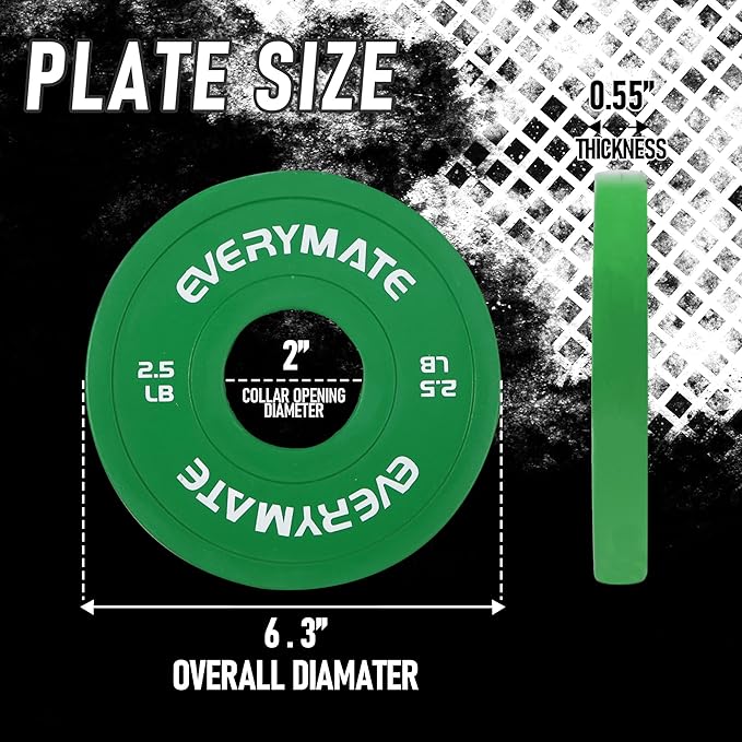 Change Weight Plates Fractional Plate Olympic Bumper Plates 1.25LB 2.5LB 2.5LB 5LB 5LB