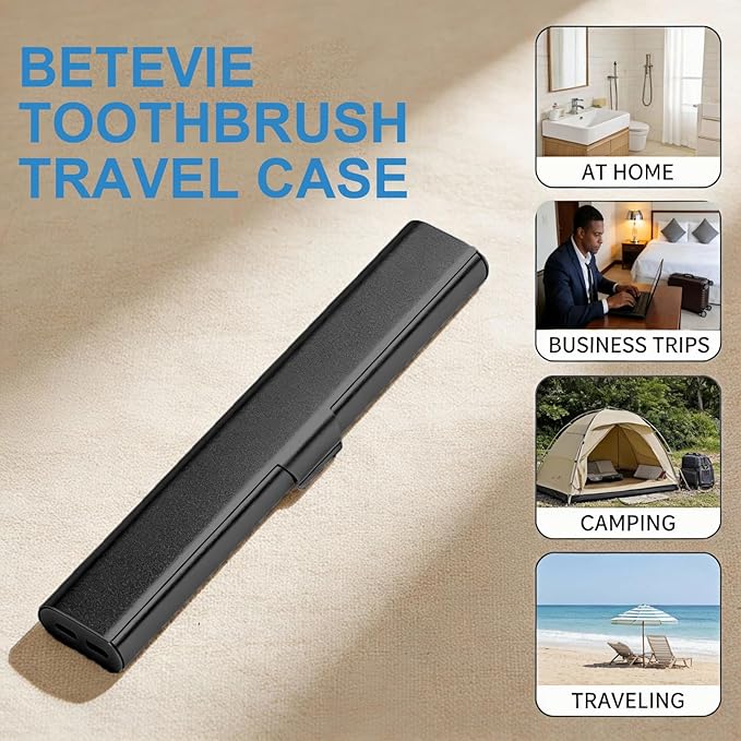 Portable Toothbrush Travel Case: Breathable & Dirt-Proof Hotel Camping Outdoor - Aluminum for Storage Recyclable Traveler (1, Black)