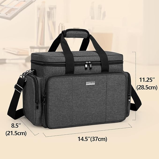 BAFASO Large Makeup Bag Cosmetic Bag with Removable Dividers, Travel Makeup Case Holds Cosmetics and Hair Supplies, Black