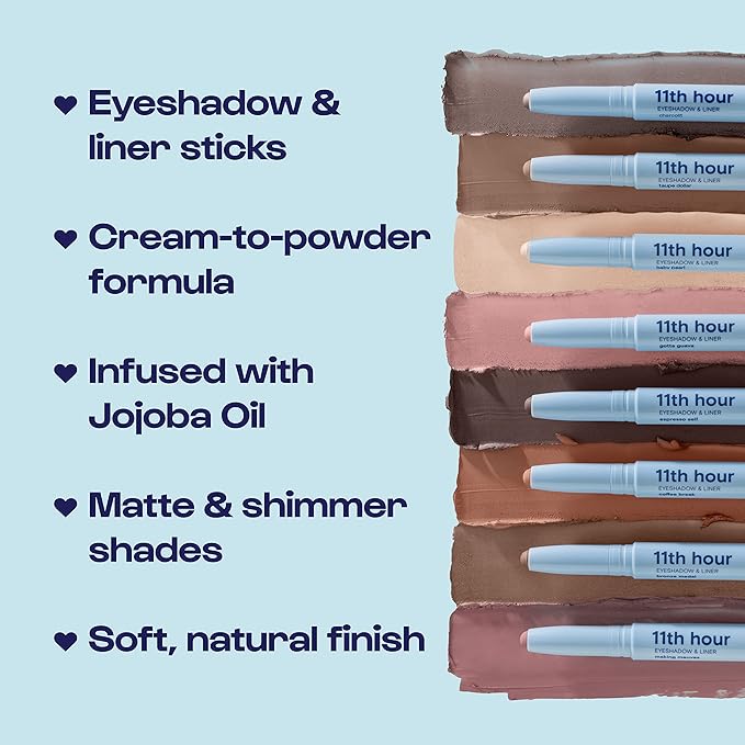 ALLEYOOP 11th Hour Cream Eyeshadow Sticks Bundle - Charcolit (Shimmer) & Espresso Self (Matte) - Waterproof, Smudge-Proof, Crease-Proof Eyeshadow for Over 11 Hours