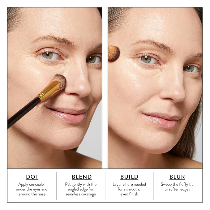 LAURA GELLER NEW YORK Cosmetic Professional Makeup Brushes - Cruelty-Free - 17 Angled Precision Concealer Brush