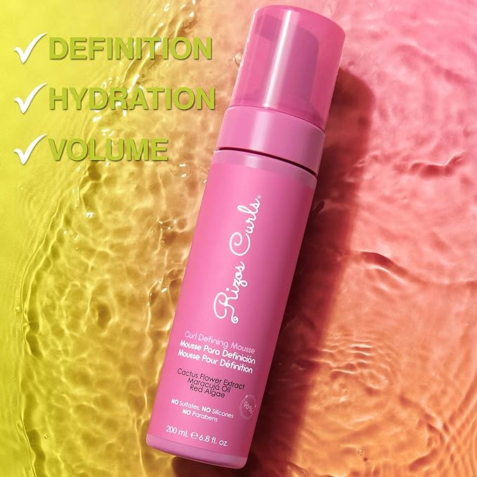 Rizos Curls Curl Defining Mousse – Lightweight Foam for Volume & Hydration – Shine & Definition for Every Curl Pattern: Wavy, Curly, Coily 1a–4c Hair Types – Sulfate & Paraben Free | Hydrate & Define, Volume & Definition, Frizz Free Shine