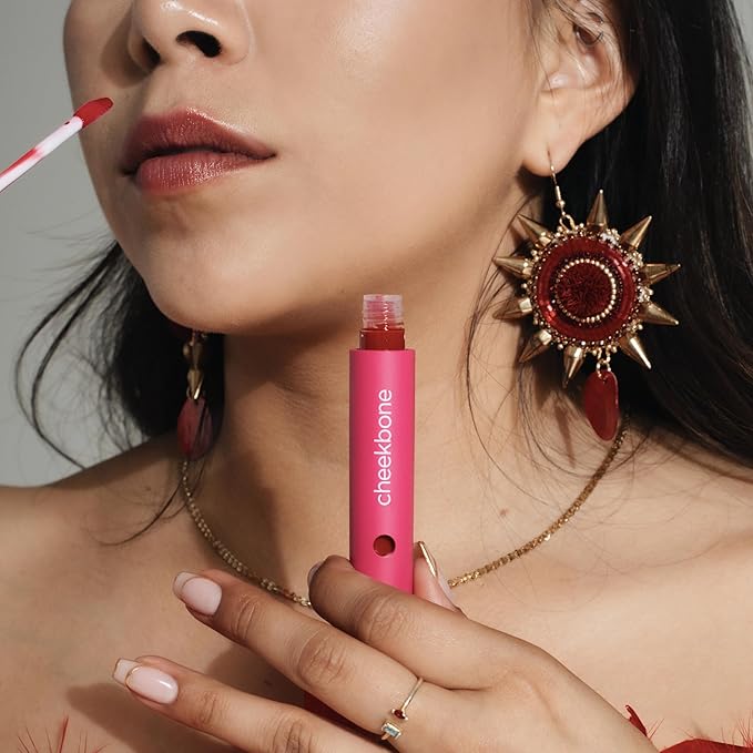 Cheekbone Harmony Lip Gloss, Fire, Moisturizing Lip Gloss with Shea Butter & Sustainably Sourced Ingredients, Non-Sticky, Smooth Shine, Vegan, 0.22 oz.