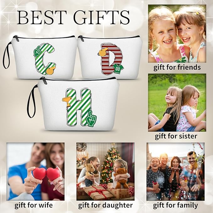 ARIOSEY Football Initial Birthday Graduation Gifts Cosmetic Travel Toiletry Bags Football Accessories Party Favors for Women Girls Daughter Niece Team Coach Friends -H