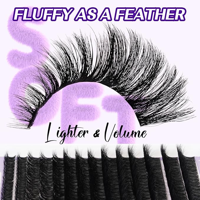 Lash Extension Kit 3D Thick Lash Clusters Kit 280pcs Eyelash Extension Kit 10-18mm 100D D Curl DIY Lash Extension Kit with Lash Bond and Seal, Lash Remover (KIT-100D-MIX10-18mm)