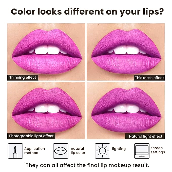 ilembane Hot Pink Liquid Lipstick - Long Lasting, Smudge-Proof, Transfer-Resistant Lip Color,Waterproof, Non-Transfer Formula (Urban Chic)