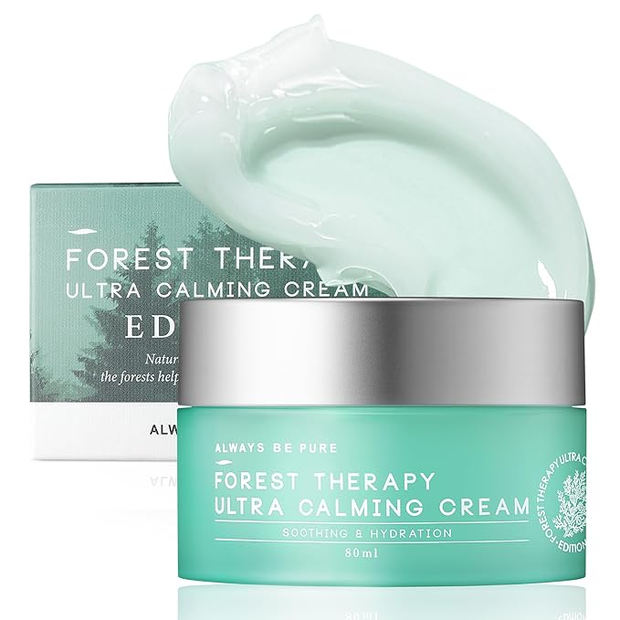 ALWAYS BE PURE Forest Therapy Ultra Calming Cream Soothing Moisturizer for Sensitive, Acne-Prone Skin - Redness Relief, Deep Hydration, Trouble Care - Korean Skin Care 2.70 Oz