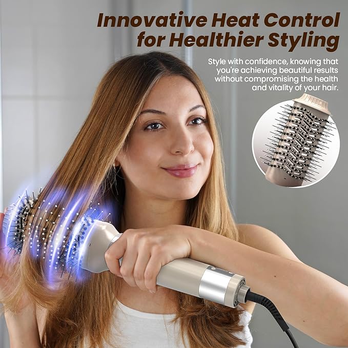 6-in-1 Ionic High-Speed Hair Styler - 110,000 RPM Professional Multi-Styler System with 2 Auto-Curling Barrels - Fast Drying & Volumizing Technology for All Hair Types