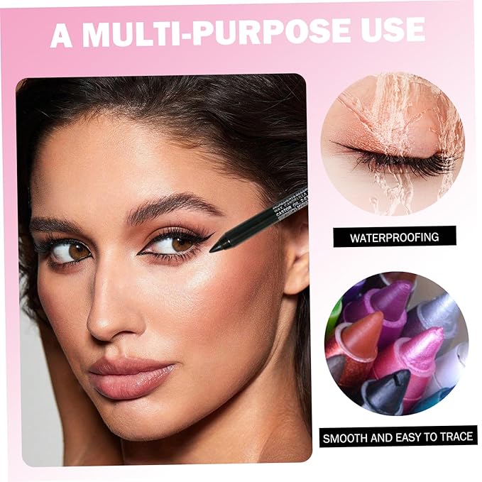 Colored Eyeliner, 12pcs Waterproof Gel Eyeliner Pencil Set with Metallic & Shimmer Finishes, Smudge-Proof & Long-Lasting Eye Liners