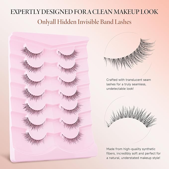 Onlyall Natural False Lashes Wispy Fake Eyelashes 7 Pairs B93