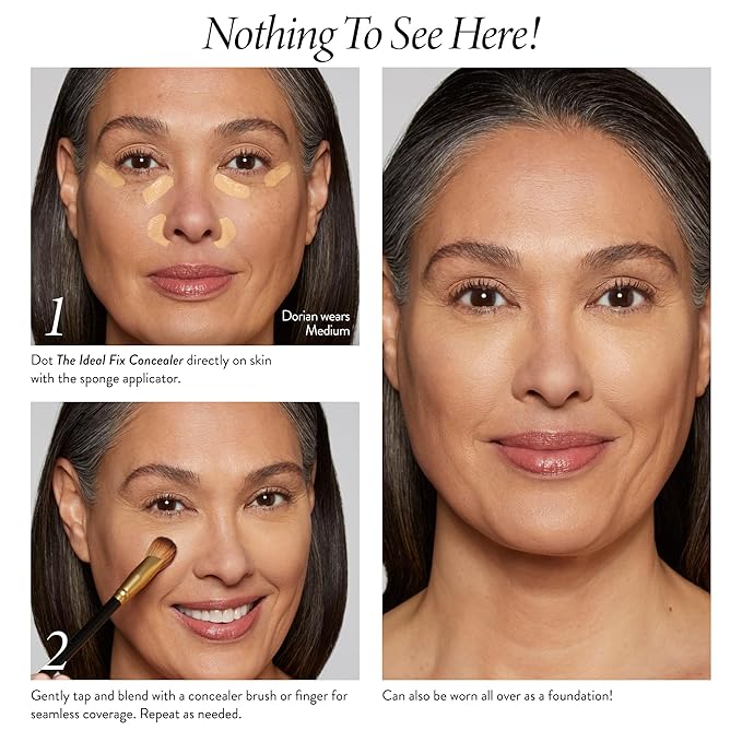 LAURA GELLER NEW YORK The Ideal Fix Concealer - Medium - Buildable Medium to Full Coverage Liquid Concealer - Covers Under Eye Dark Circles & Blemishes - Long-Lasting